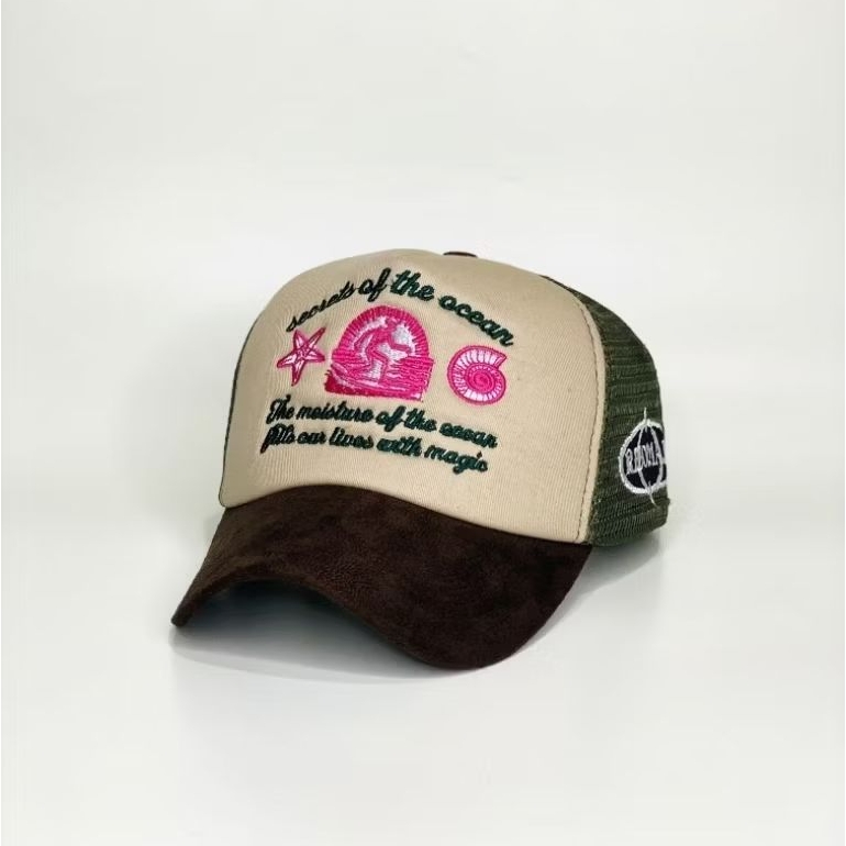 TOPI TRUCKER LIDAH PENDEK BAHAN SUEDE DARK BROWN MIX BROWN MIX ARMY SECRETS OF THE OCEAN