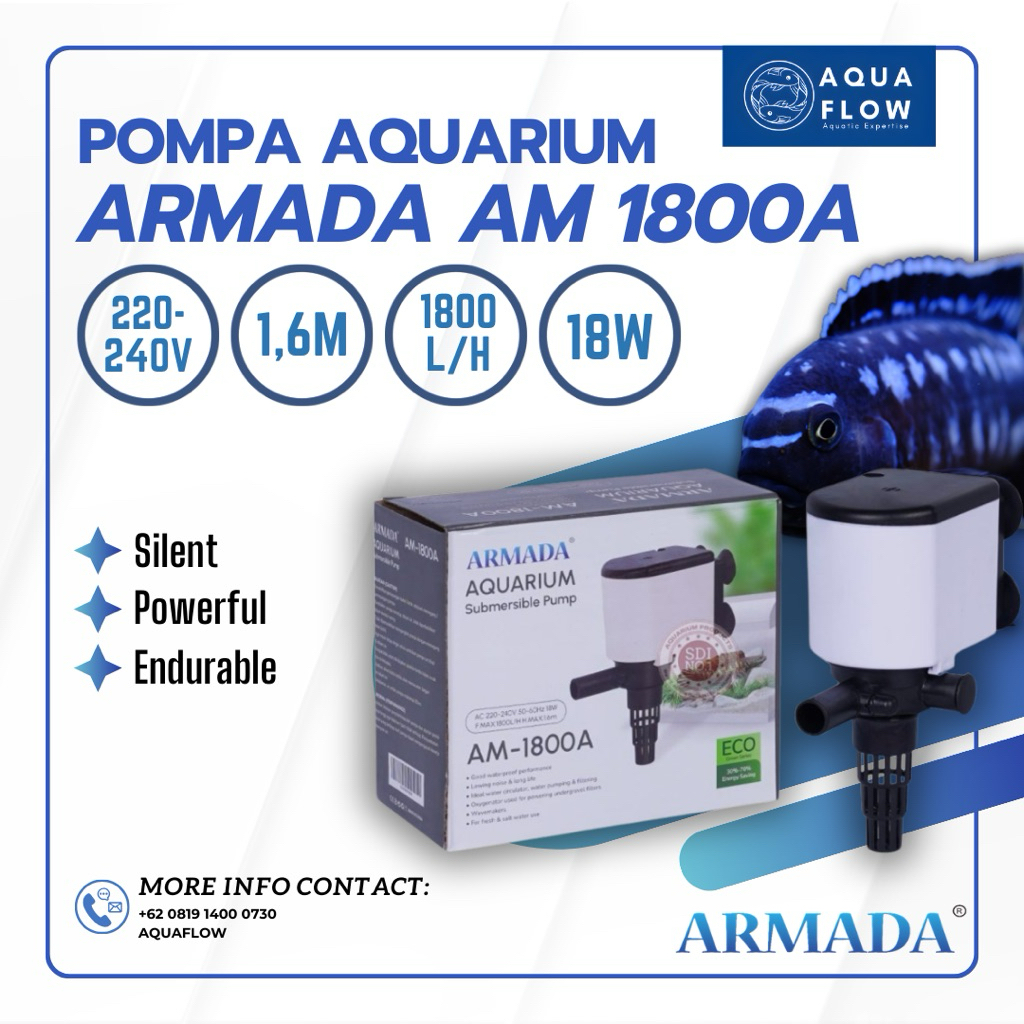 Pompa Aquarium Armada AM 1800A 1800L/H 18W / Pompa Aquarium / Pompa Kolam