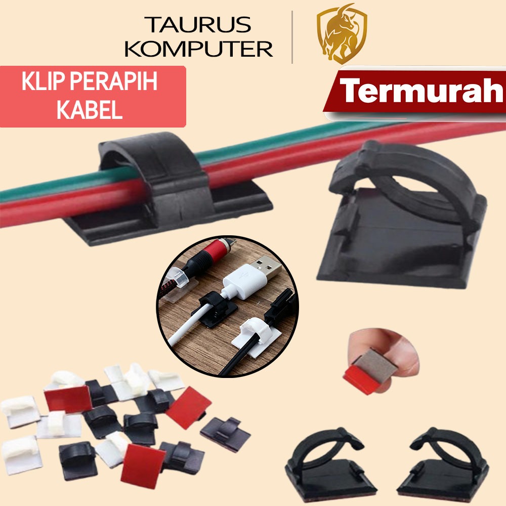 Cable Clip Cord Holder Organizer Klem Klip Pengikat Perapih Kabel Listrik Rumah TV Mesin Pabrik