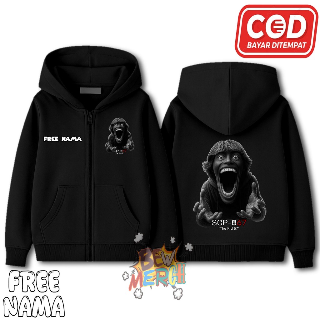 Jaket Hoodie Zipper Anak Roblox SCP 67 KID / Jaket Anak Resleting Roblox SCP 67 KID / Free Nama