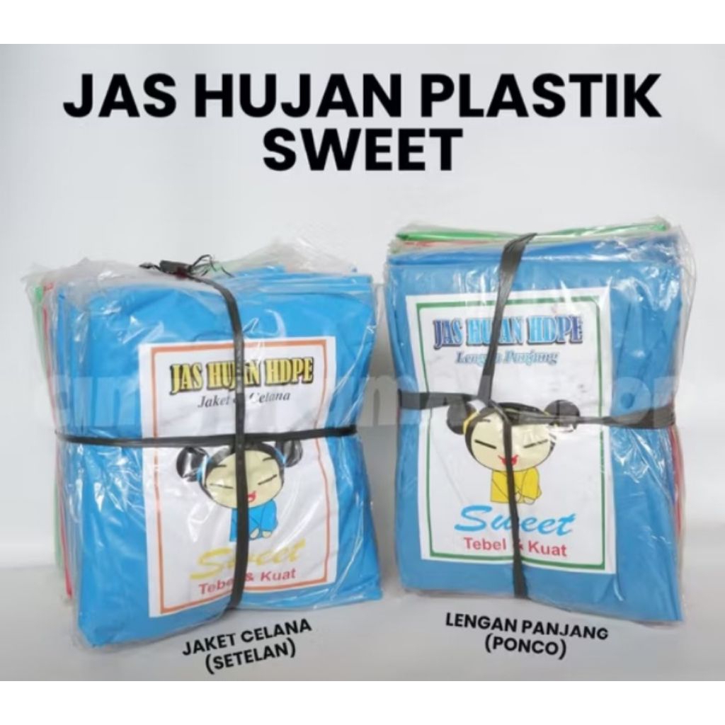 Jas Hujan Setelan / Ponco SWEET Plastik 1 Lusin