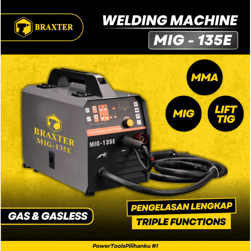 MESIN LAS MIG BRAXTER MIG 135E TANPA GAS