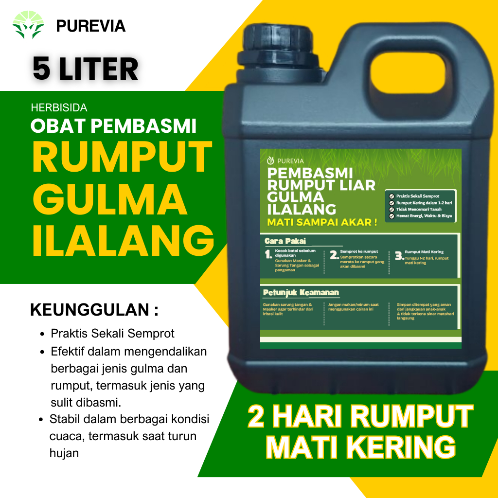 5 LITER Obat Pembasmi Rumput Liar Siap Pakai | Obat Rumput | Herbisida | Racun Rumput