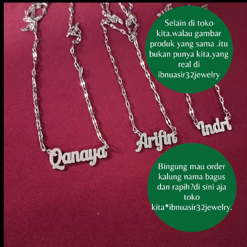 Kalung nama kalung titanium kalung nama kalung custom nama sendiri
