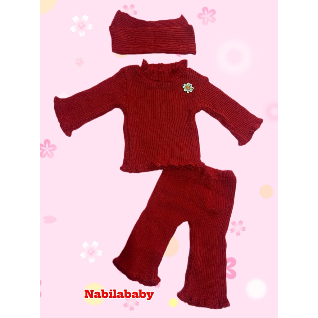 Setelan Rajut 3 IN 1, Setelan Rajut Perempuan, Setelan Rajut Anak