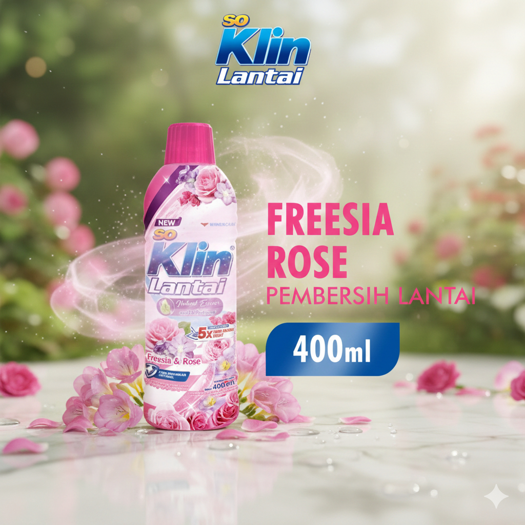 [2 Pcs] SoKlin Lantai Botol 400mL | Pewangi Pembersih Lantai