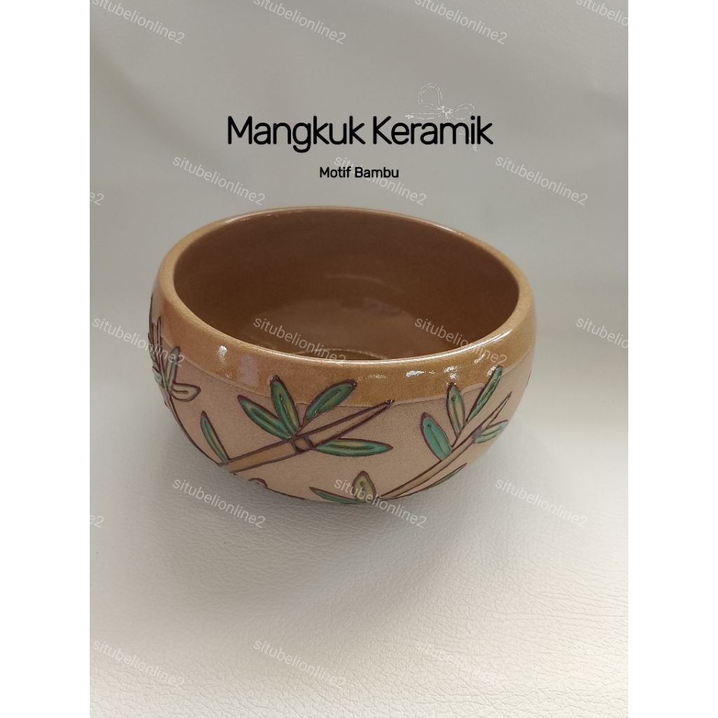 Mangkuk Keramik - Mangkuk Keramik Motif Bambu - Mangkuk Keramik aesthetic