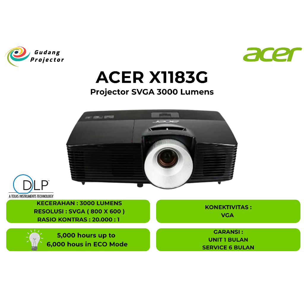 Proyektor Second Acer X1183G 3000 Lumens