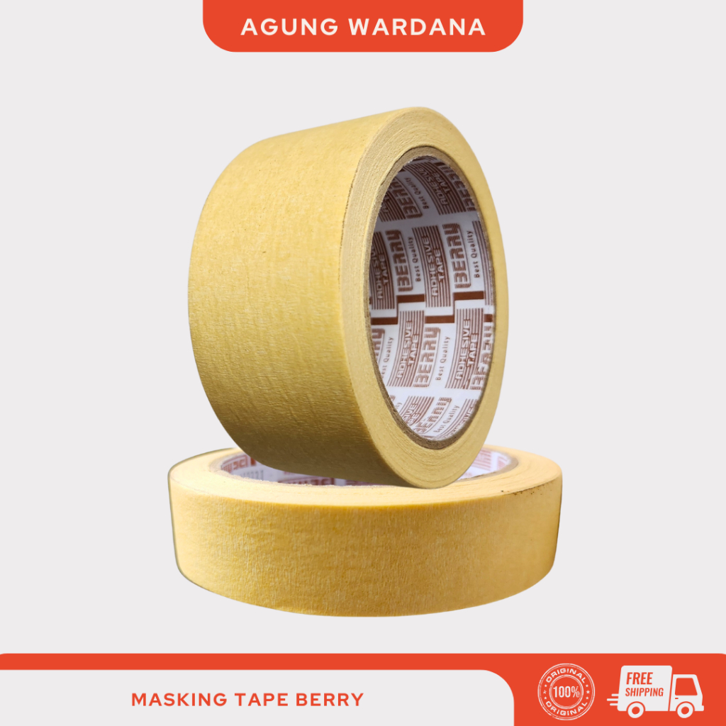 ISOLASI KERTAS MASKING TAPE BERRY UKURAN 24MM DAN 48MM