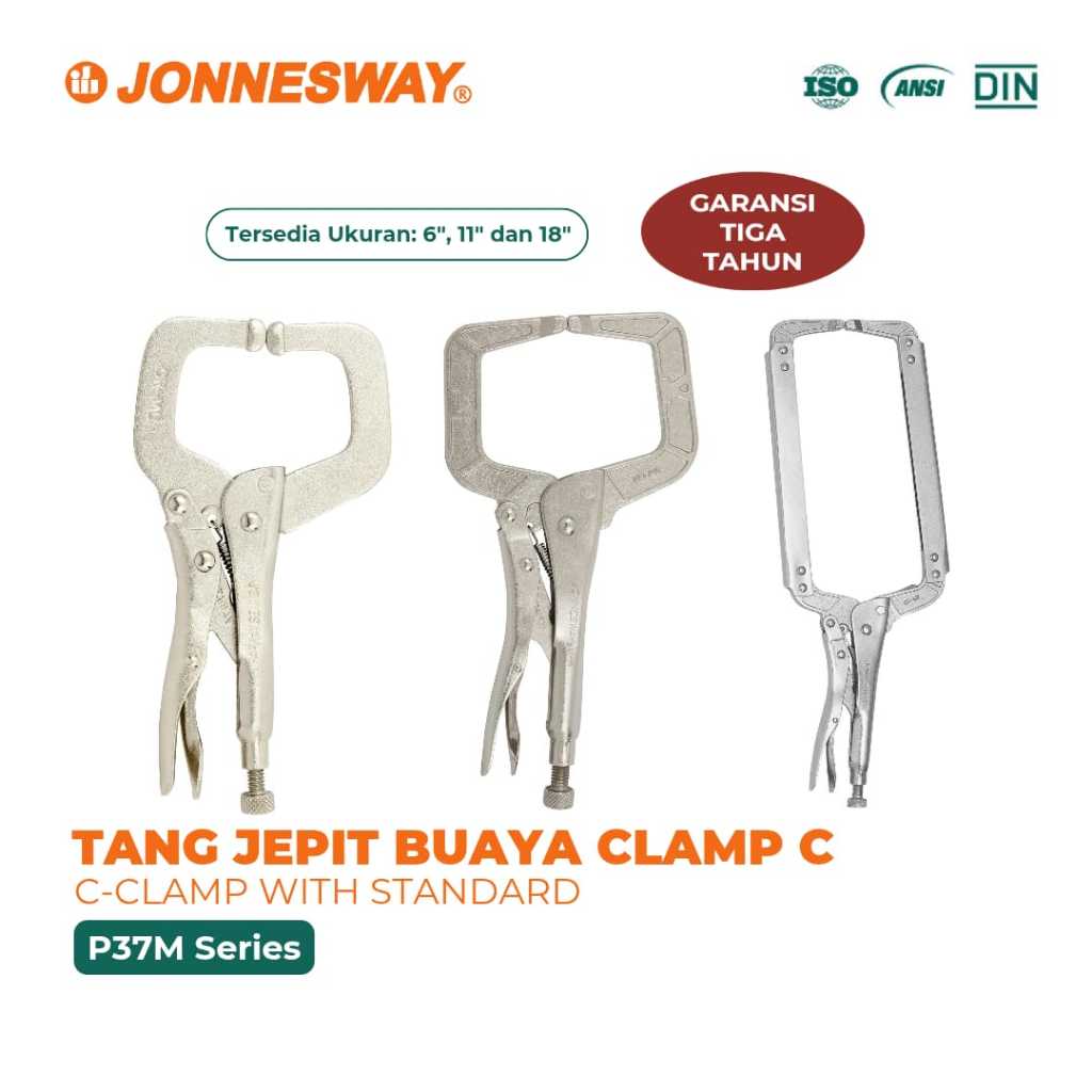 JONNESWAY Tang Jepit Buaya Catok Clamp C Tang Capit Plat Klem C Alat Pencapit Penjepit Penahan Pengu