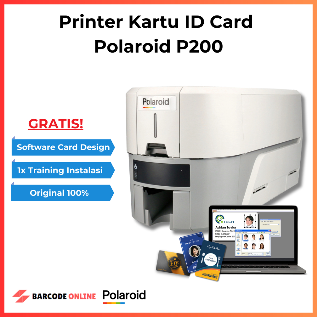 Printer Kartu Polaroid P200 - Printer ID Card Polaroid P200 - Mesin Cetak ID Card Polaroid P200