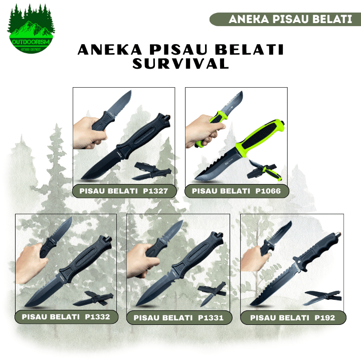 Grosir Pisau Belati Survival kit Camping Outdoor Super Tajam Stainless Steel Kitchen Knife Serbaguna
