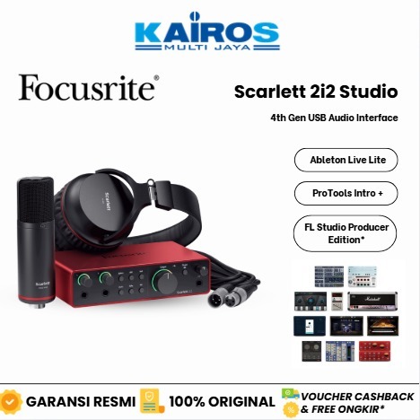 Focusrite Scarlett 2i2 with CM25 MkIII Microphone and HP60  MkIII Headphones Bundle