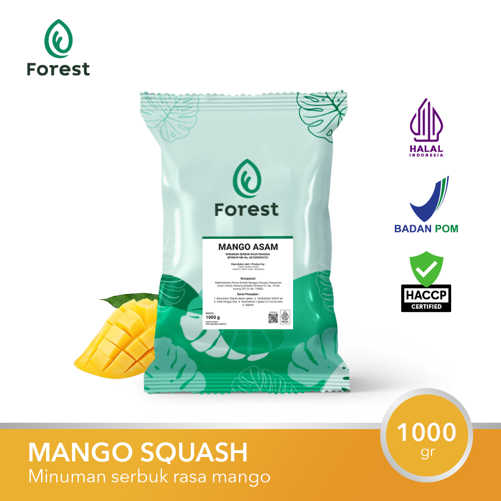 PROMO LIVE Bubuk Minuman Buah MANGO SQUASH Powder 1000 gr - FOREST