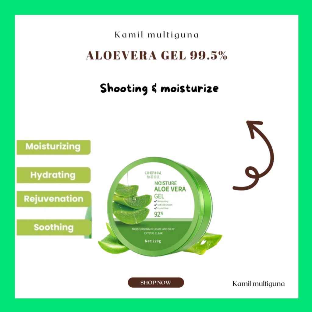 (BPOM) Aloevera gel 92% pelembab wajah glowing peremajaan kulit aloevera jel gel lidah buaya untuk w