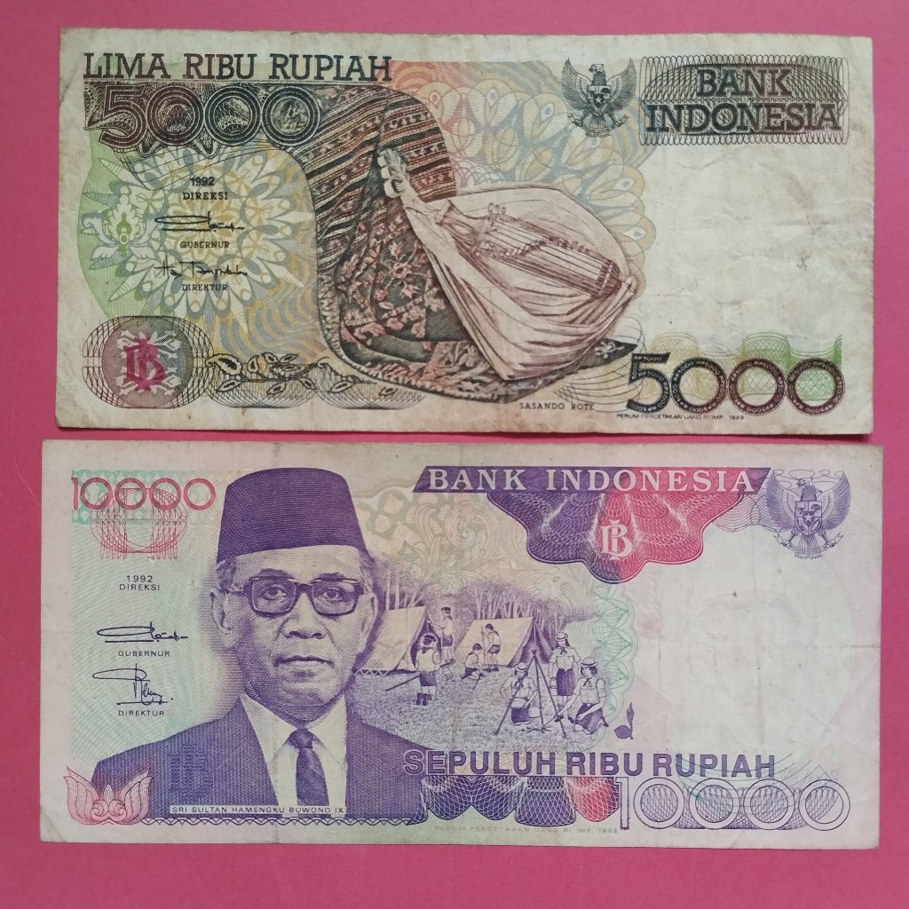Uang Kuno Kertas Rp 5000 Dan Rp 10000 UK 018