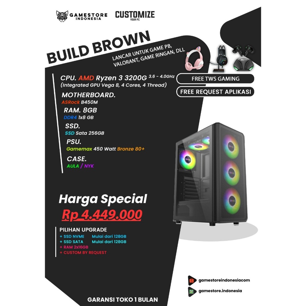 RAKIT PC CUSTOM 4 JUTA INDEN