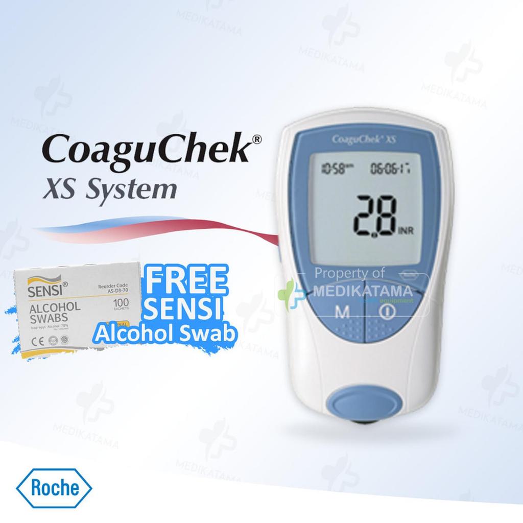 ROCHE CoaguCheck XS Meter + Alcohol Swab