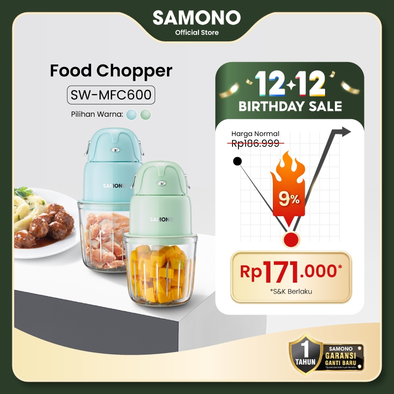 SAMONO Food Chopper 600ml Serbaguna coper daging dan bumbu chopper daging dan bumbu coper bumbu serb