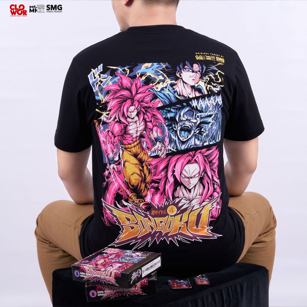 CLOWOR Son Goku Super Saiyan 4 Dragon Ball GT Anime Kaos T-Shirt 24s 185GSM