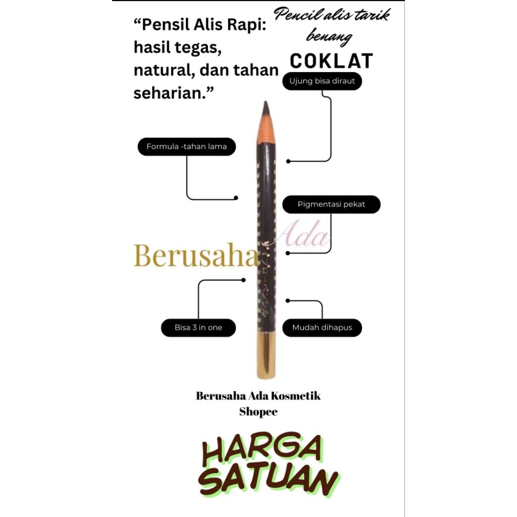 PENCIL ALIS TARIK BENANG COKLAT ORIGINAL