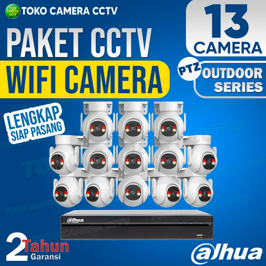 PAKET CCTV WIFI PTZ DAHUA OUTDOOR 16 CHANNEL 13 KAMERA