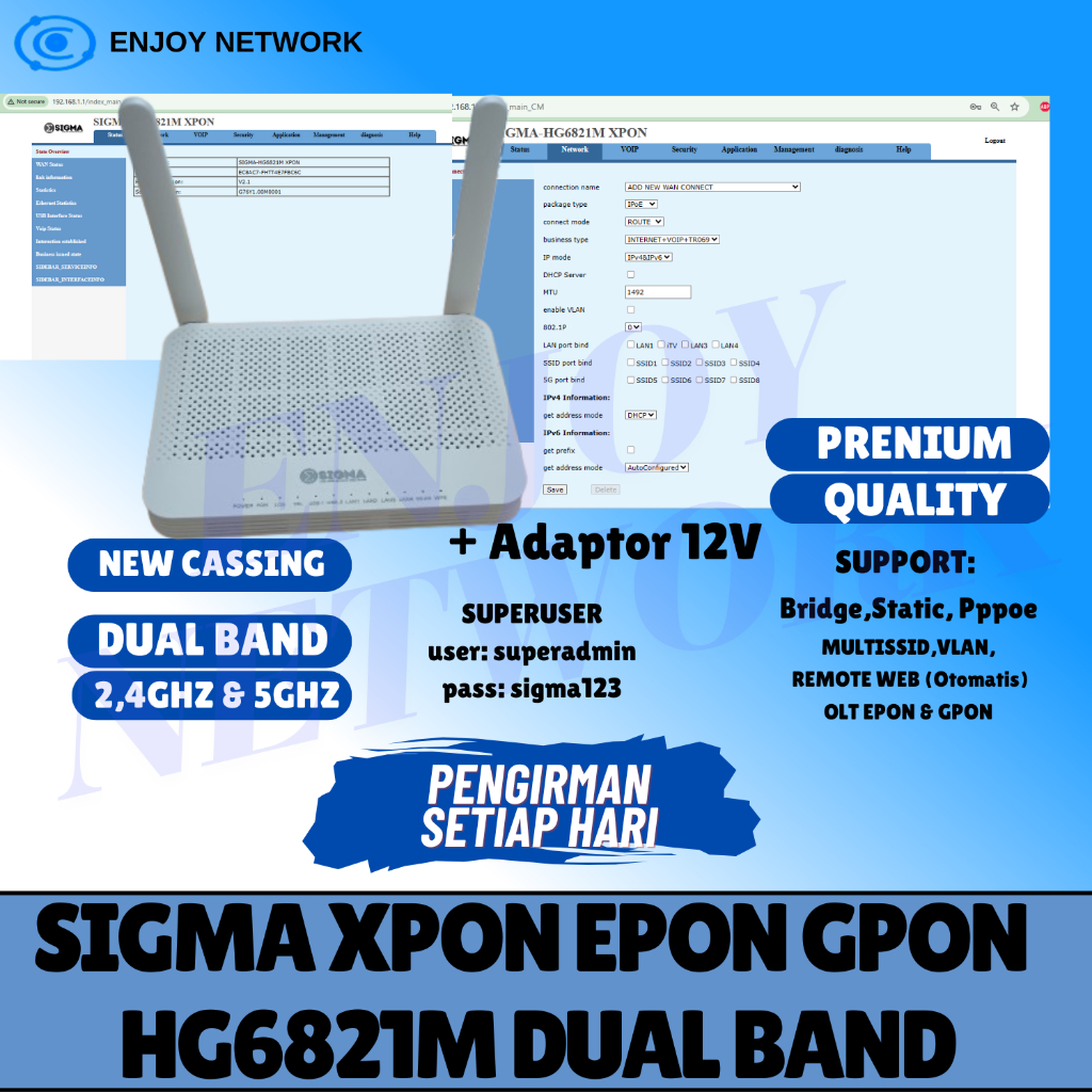 XPON EPON GPON HG6821M DUAL BAND PRENIUM