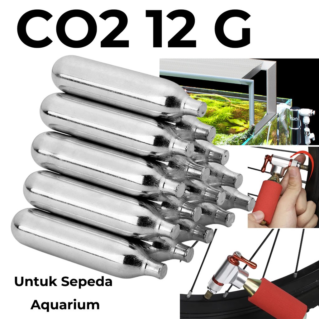 ORIGINAL Gas Co2 12G/12GRAM POMPA ALAT OLAHRAGA, Sepeda, Aquascape, Minuman Soda, Toilet Sumbat Tanp