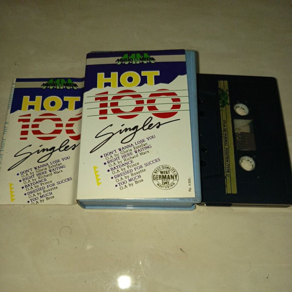 KASET HOT 100 SINGLES VARIOUS ARTIST ROXETTE PRINCE RICHARD MARX
