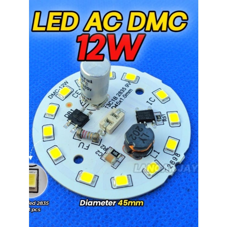 PCB Led AC 12w D45 mm DMC Chip LED 9V PCB Heatsink