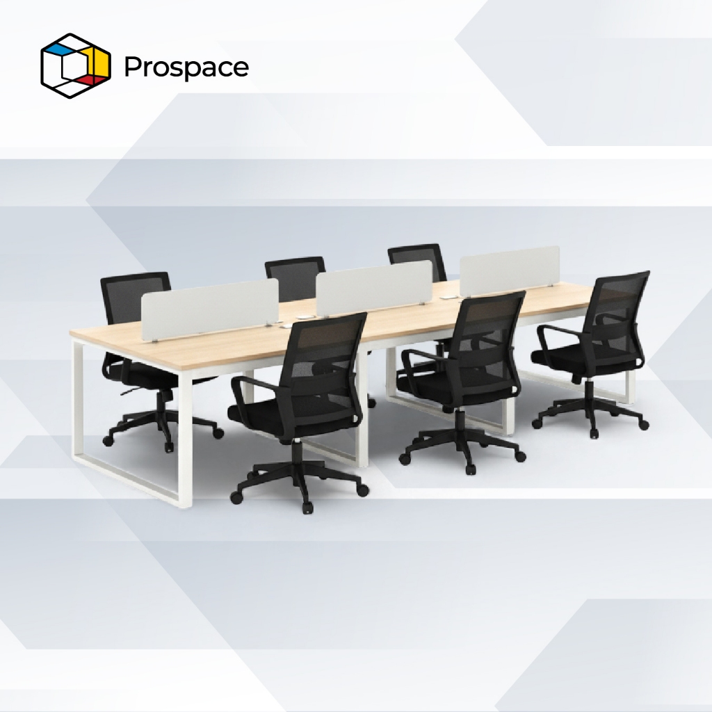 PROSPACE Paket Meja Kerja ZYZ019 dan Kursi Kerja BGY004 Workstation Office Chair Meja dan Bangku Kan