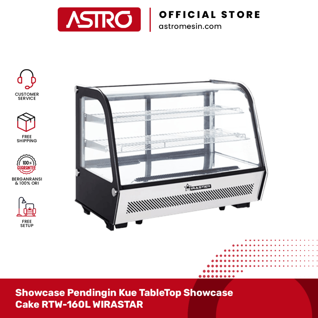 Showcase Pendingin Kue TableTop Showcase Cake RTW-160L WIRASTAR