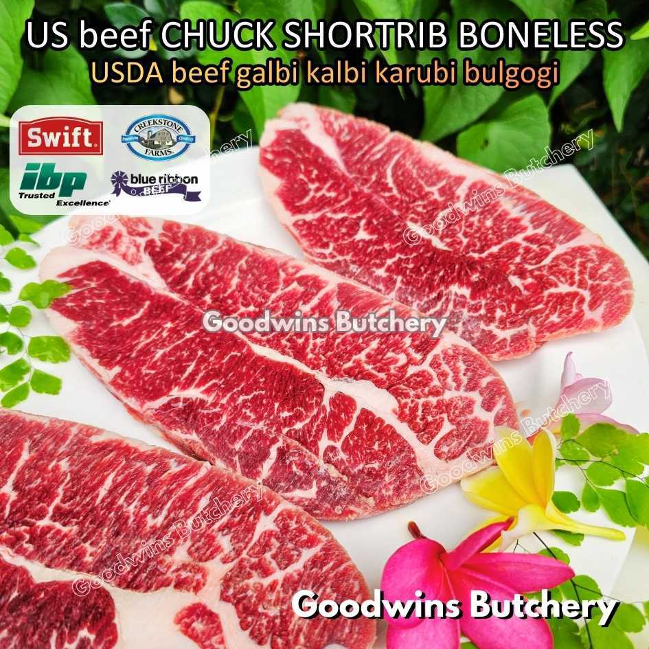 US beef Galbi Karubi Bulgogi Konro CHUCK SHORTRIB BONELESS portioned steak cuts +/- 500gr | USDA cho
