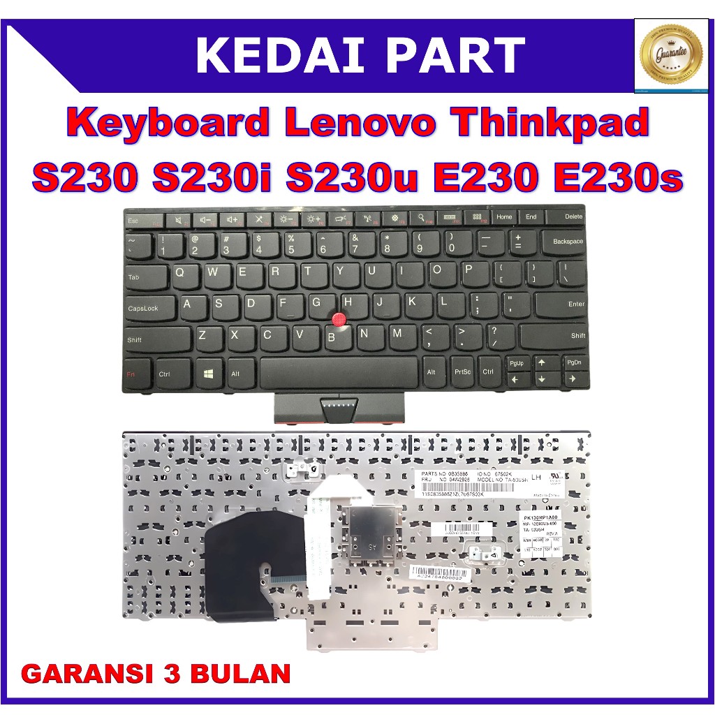 Keyboard Laptop Notebook Lenovo ThinkPad S230 S230i S230u E230 E230s