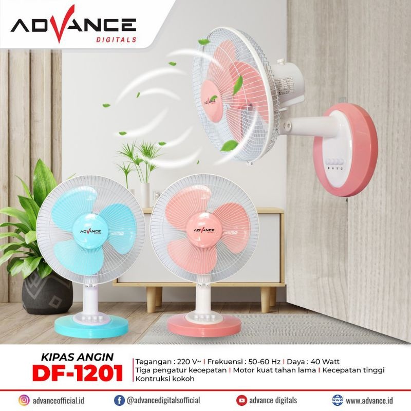 Kipas Advance Meja dan dinding 12 inch Df 1201 / DF1201 Garansi resmi 1 Tahun