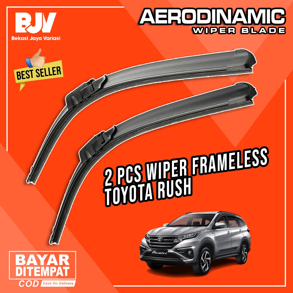 (BISA COD) AERODINAMIC PROMO Wiper Mobil Frameless 2 PCS - Toyota Rush 2017 - 2022