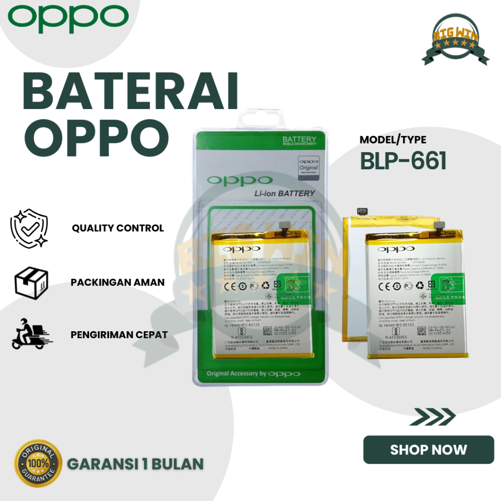 BATERAI BATTERY OPPO BLP661 F7 / F7 PRO/ A3 DOUBLE [IC POWER] ORIGINAL