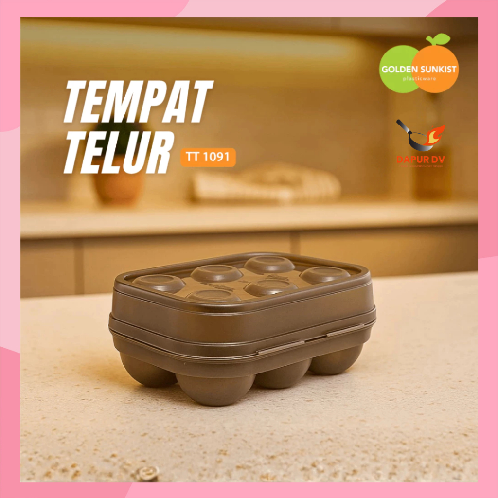 Golden Sunkist Kotak Penyimpanan Telur Egg Tray 6 Lubang Plastik Tebal - DV