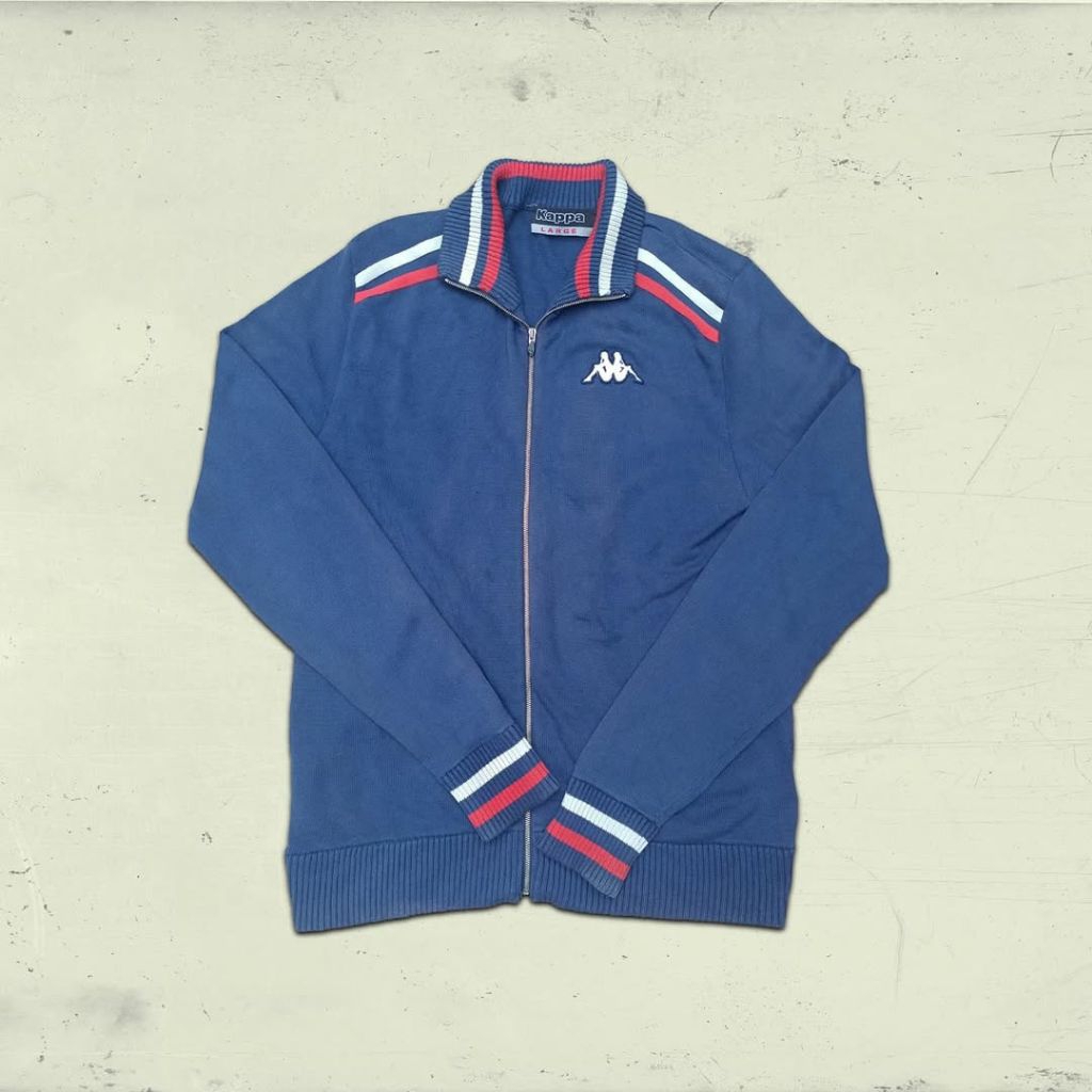 Paris Tracktop Vintage Jacket By Kappa 2 Stripe Original Brand Sportwear Keren Casual Dan Running