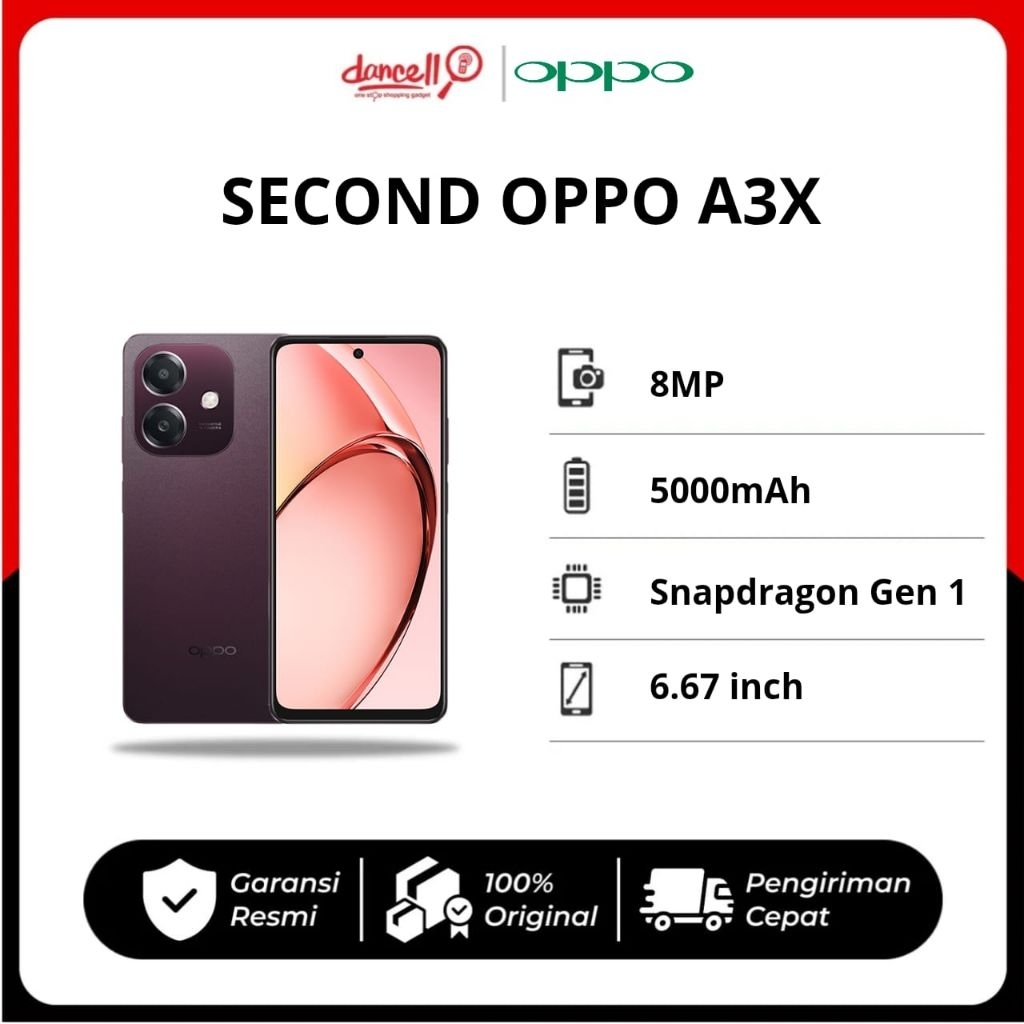 OPPO A3x Second – Layar 6.67”, Baterai 5000mAh, Kamera 50MP – Mulus & Normal Semua