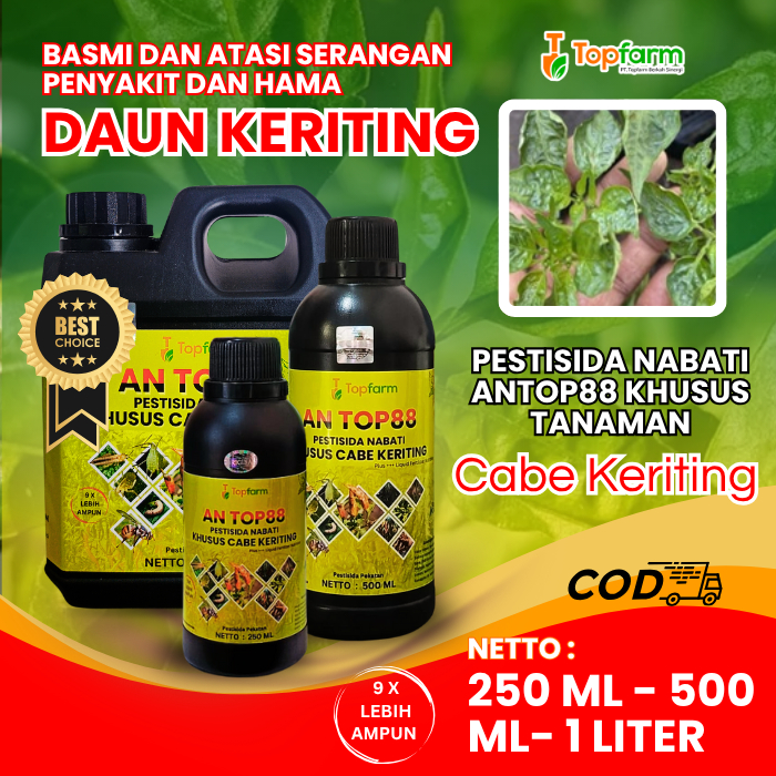Obat Cabe Topfarm / Obat Daun Keriting Cabe Merah / Obat Busuk Bunga, Buah Cabe Merah Keriting / Oba