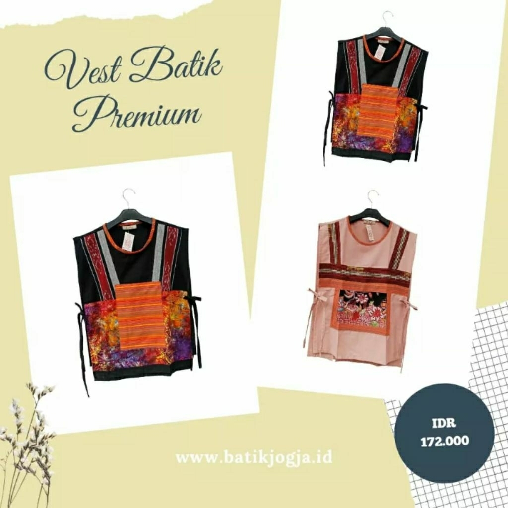 vest batik / vest etnik / rompi batik / rompi / outer batik /outer