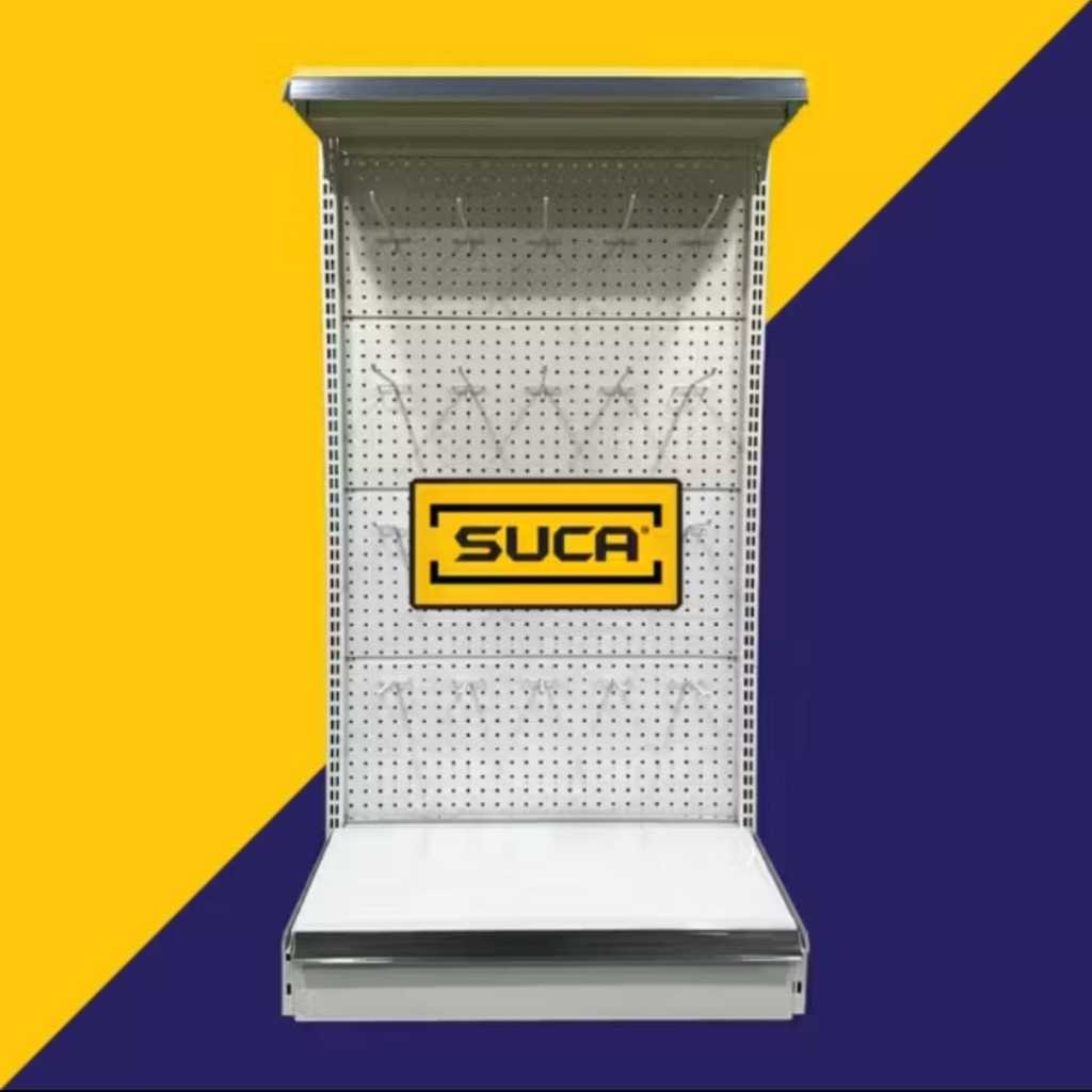 Rak Gondola Wall A21 Backplate dengan Gantungan Hooks