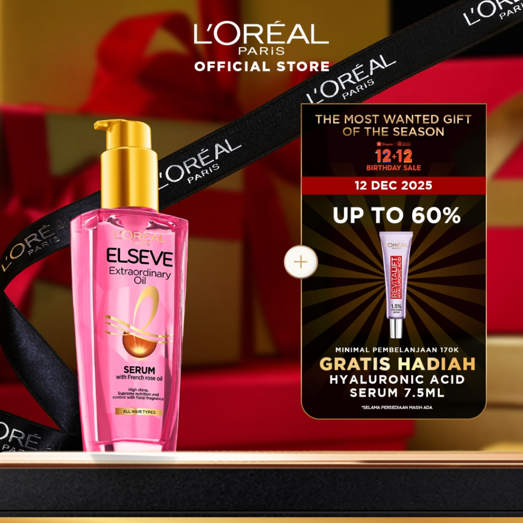 L'Oreal Paris Elseve Extraordinary Oil Pink Hair Serum & Hair Treatment - Rambut Halus Berkilau dala
