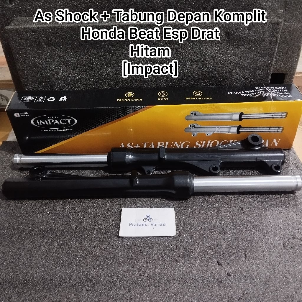 [Impact] As Shock + Tabung Shock Breaker Depan Set - Honda Beat eSP Drat (Hitam) Beat Fi / Scoopy Fi