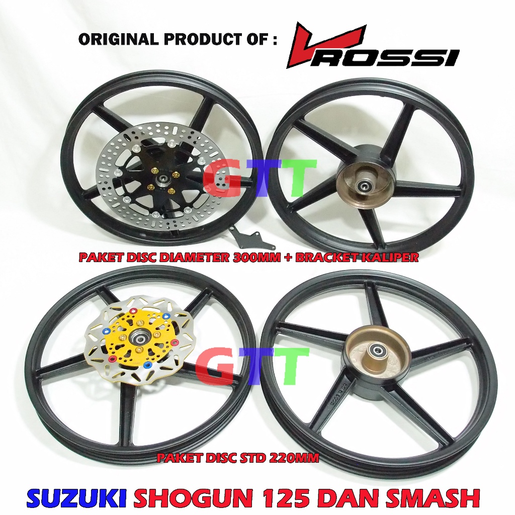 VELG RACING VROSSI GOOSE SUZUKI SMASH 110 DAN SHOGUN 125 REM BELAKANG TROMOL BIASA.