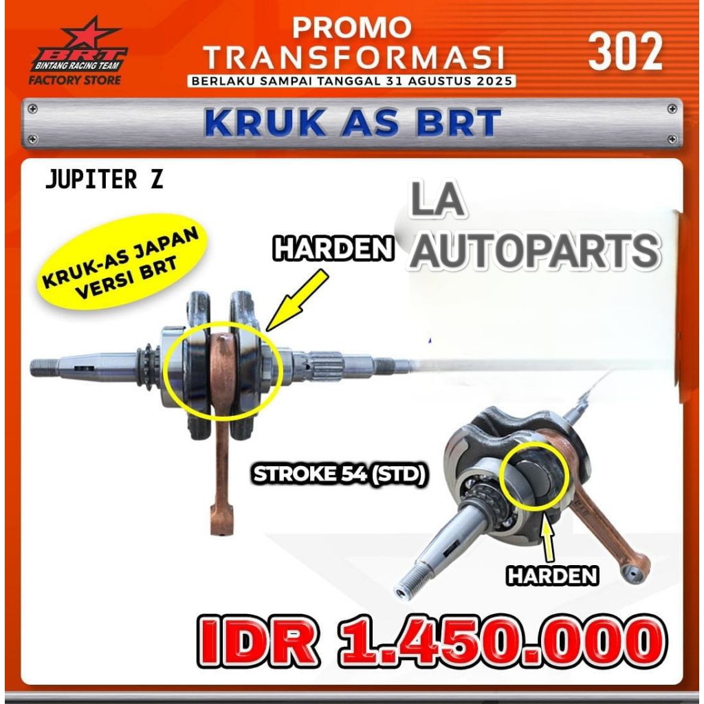 KRUK AS JEPANG/SUPER CRANKSHAFT BRT JUPITER Z 5TP/VEGA R110 - BINTANG RACING TEAM