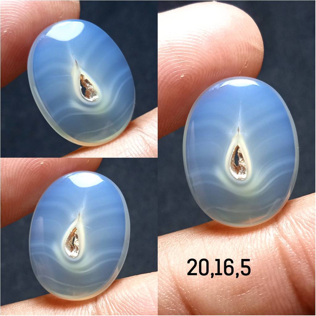 Natural Batu Akik Kristal Motif Gambar Meteor Jatuh Lubang Tetes Air Antik