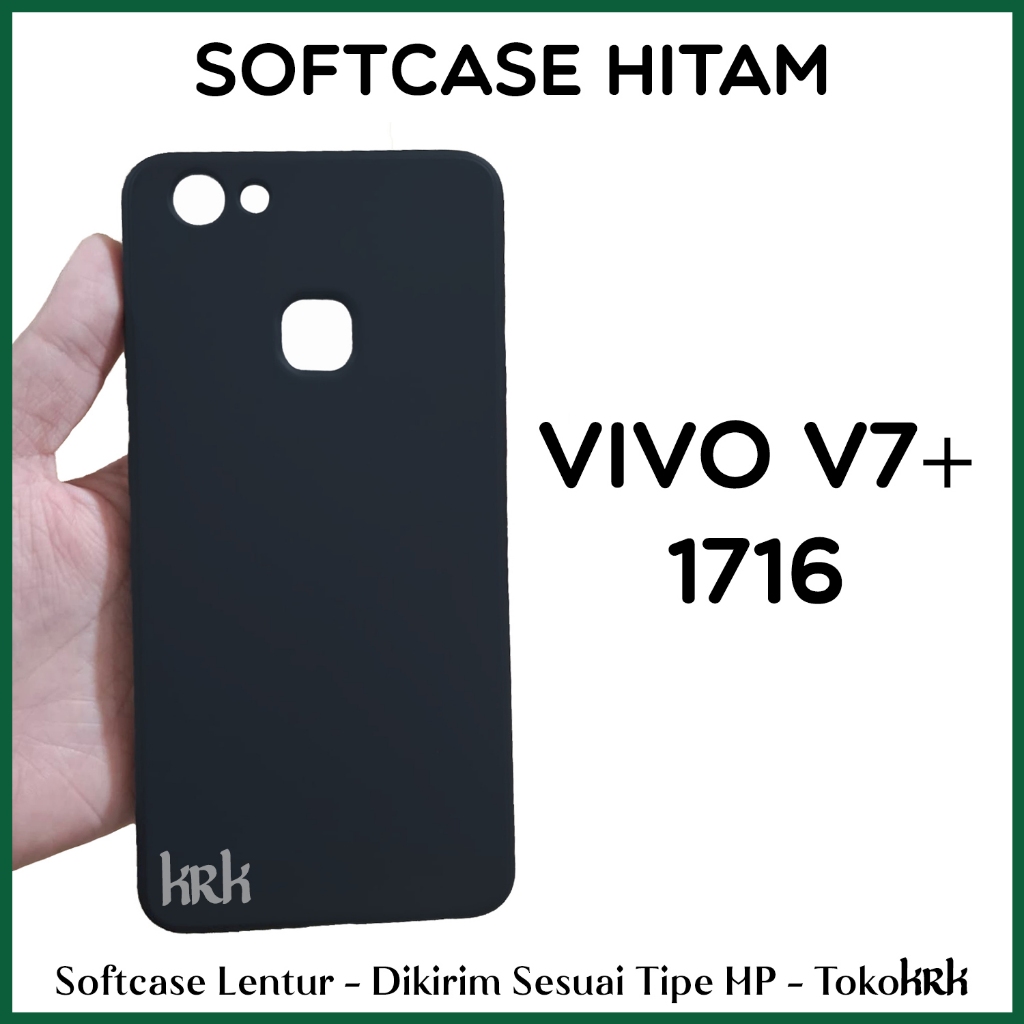 KRK Case Candy Hitam Vivo V7+ 1716 Black Silikon Softcase Lentur