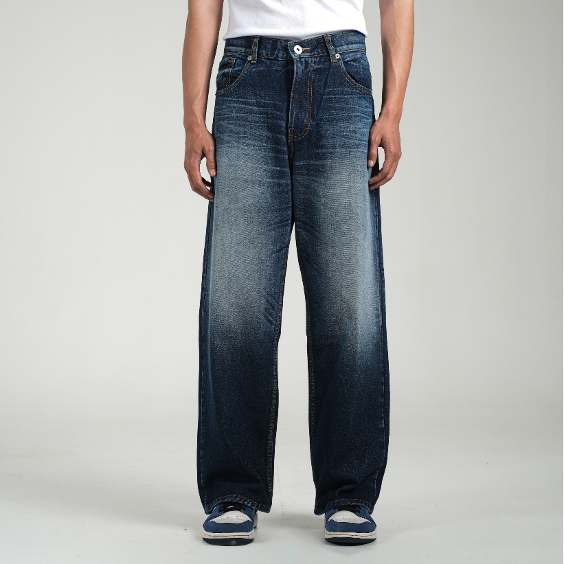 Trondheim Celana Denim Loose Fit Jeans Davy Jones Navy Blue